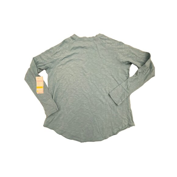 Zella All Day Teal Reef Long Sleeve Shirt XS Nordstrom Blue Green Cotton Womens - Picture 7 of 7